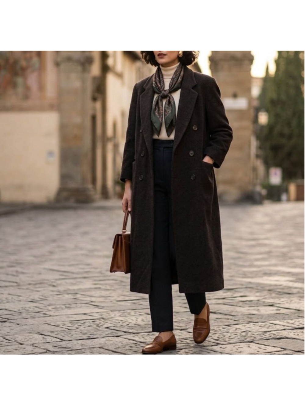 Made in Italy Vintage Wool Blend Long Overcoat Timeless Wardrobe Capsule Sz 40/M